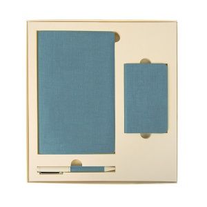Набор подарочный PROVENCE; универсальное зарядное устройство(4000мАh), блокнот и ручка; голубой