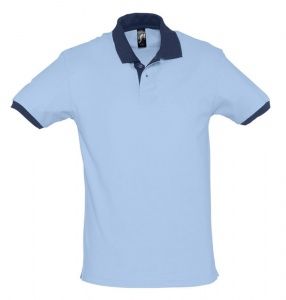 Рубашка поло Prince 190 голубая с темно-синим, размер L