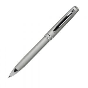 Шариковая ручка, Consul, нажимной мех-м,корпус-алюминий,покрытие-soft touch,отд.-хром, серебро, для 