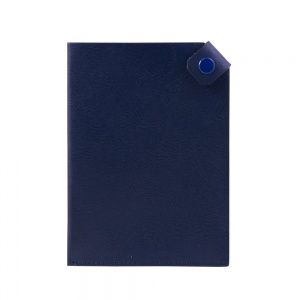 Чехол для паспорта PURE 140*90 мм., застежка на кнопке, натуральная кожа (фактурная), синий