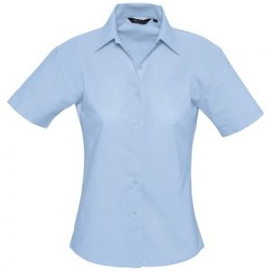 Рубашка женская с коротким рукавом ELITE голубая, размер XL