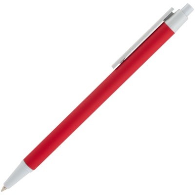 Ручка шариковая Button Up, красная с белым