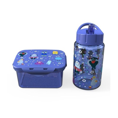 Набор для детей (контейнер для ланча, бутылка для воды, 0,45мл), синий, синий