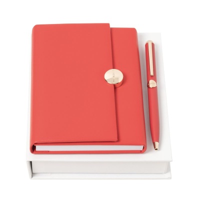 Набор (записная книжка А6, ручка шариковая), красный