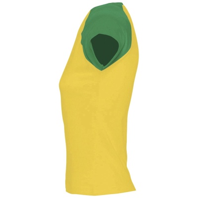Футболка женская MILKY 150 желтая с зеленым, размер S