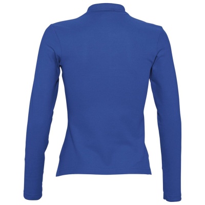 Рубашка поло женская с длинным рукавом PODIUM 210 ярко-синяя, размер M