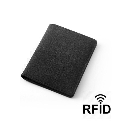 Обложка для паспорта и кредиток с RFID - защитой от считывания данных, черный