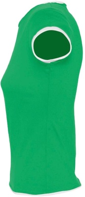 Футболка женская MOOREA 170 ярко-зеленая с белой отделкой, размер S