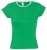 Футболка женская MOOREA 170 ярко-зеленая с белой отделкой, размер L