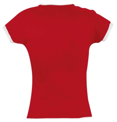 Футболка женская MOOREA 170 красная с белой отделкой, размер S