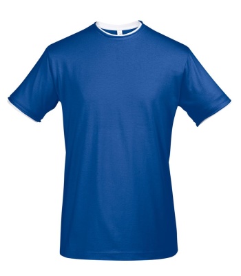 Футболка мужская с контрастной отделкой MADISON 170, ярко-синий/белый, размер XL