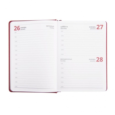 Ежедневник датированный Bliss, А5,  бордовый, белый блок, без обреза