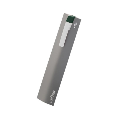 Ручка с флеш-картой USB 8GB «TURNUS M», белый с темно-зеленым