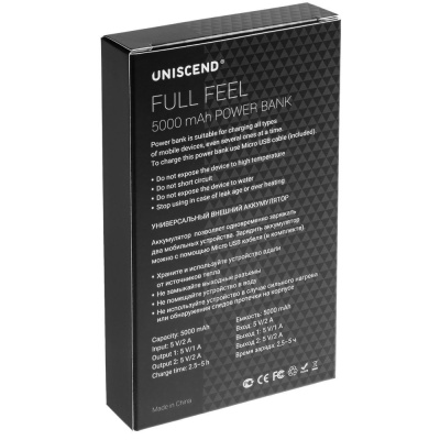 Внешний аккумулятор Uniscend Full Feel 5000 mAh, черный