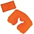 Подушка надувная дорожная в футляре; оранжевый; 43,5х27,5 см; твил; шелкография
