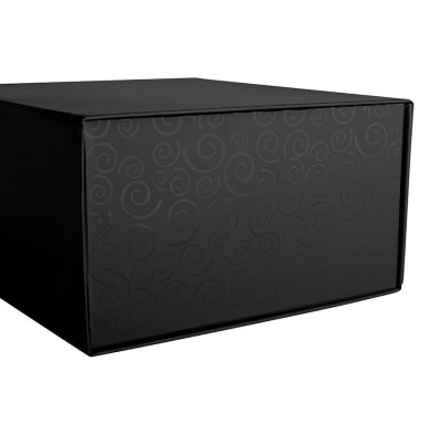Коробка подарочная складная,  черный, 22 x 20 x 11cm,  кашированный картон,  тиснение, шелкогр.