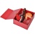Коробка подарочная складная,  красный, 22 x 20 x 11 cm,  кашированный картон,  тиснение, шелкография