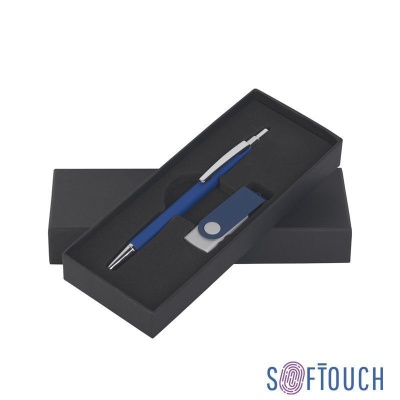 Набор ручка + флеш-карта 8 Гб в футляре, покрытие soft touch, темно-синий