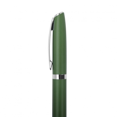 PEACHY, ручка шариковая, зеленый/хром, алюминий, пластик