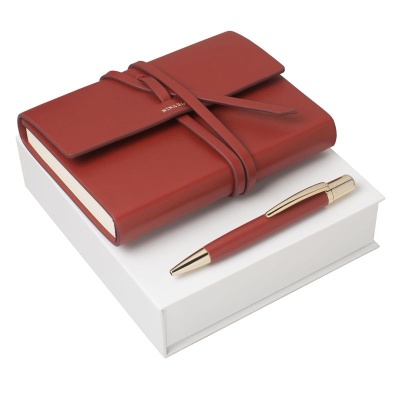 Набор (записная книжка, ручка шариковая), красный
