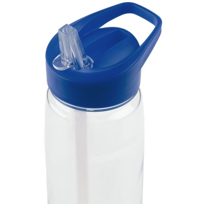 Спортивная бутылка Start, прозрачная с синей крышкой