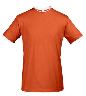 Футболка мужская с контрастной отделкой MADISON 170, оранжевый/белый, размер M