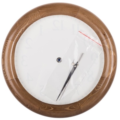 Часы настенные с деревянным ободом, орех
