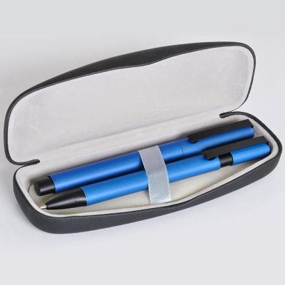 OVAL, ручка шариковая, синий/черный, металл