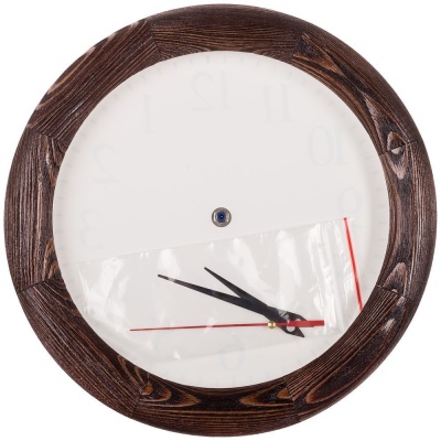 Часы настенные с деревянным ободом, мореный дуб
