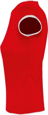 Футболка женская MOOREA 170 красная с белой отделкой, размер M