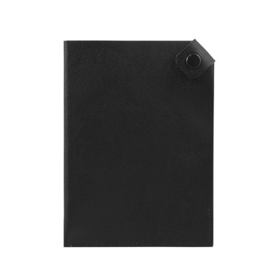 Чехол для паспорта PURE 140*90 мм., застежка на кнопке, натуральная кожа (гладкая), черный