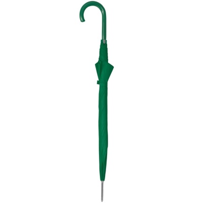 Зонт-трость с пластиковой ручкой, механический; зеленый; D=103 см; нейлон; шелкография