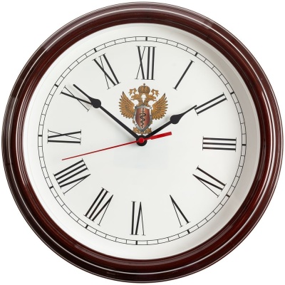 Часы настенные Flat Circle, коричневые