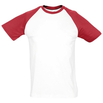 Футболка мужская двухцветная FUNKY 150, белый/красный, размер L