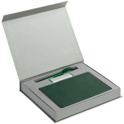 Набор Basis Mini: ежедневник, флешка и ручка, зеленый
