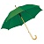 Зонт-трость с деревянной ручкой, полуавтомат; зеленый; D=103 см, L=90см; нейлон; шелкография